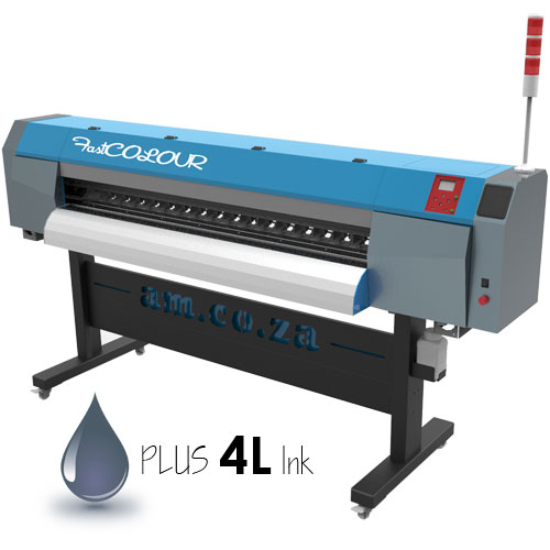 AM.CO.ZA FastCOLOUR 1860mm Large-Format ECO-Solvent Inkjet Printer with a Set of CMYK Inks