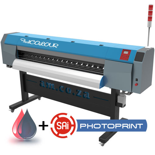 AM.CO.ZA FastCOLOUR 1860mm Large-Format ECO-Solvent Inkjet Printer with Accessories and Inks