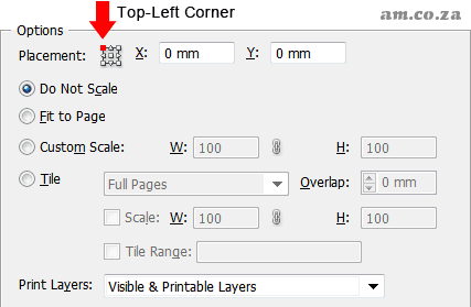 Adobe Illustrator Top-Left Printing Placement