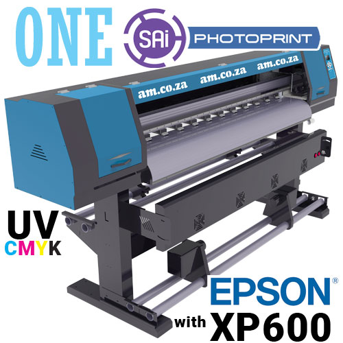 Large Format - AM.CO.ZA® FastCOLOUR™ ONE 1600mm Area Roll-to-Roll Ink Large Format Printer with EPSON® XP600 Printhead and SAi FlexiPRINT Software, with 4L of CMYK UV Ink and