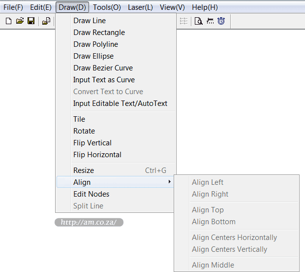 TruCUT Draw Menu