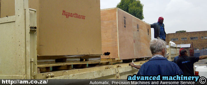 Loading a Hypertherm Plasma Cutter on Truck