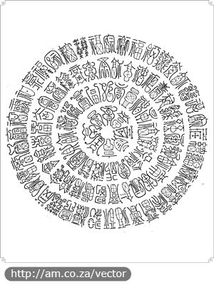 Old Chinese Wheel of Fortune & Luck Vector Design